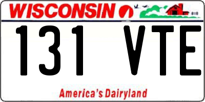 WI license plate 131VTE