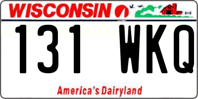 WI license plate 131WKQ