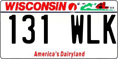 WI license plate 131WLK