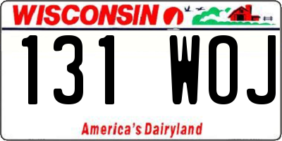 WI license plate 131WOJ