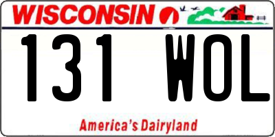 WI license plate 131WOL