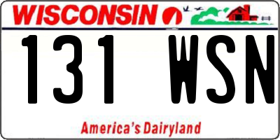 WI license plate 131WSN