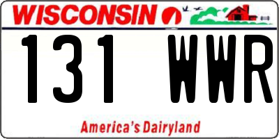 WI license plate 131WWR