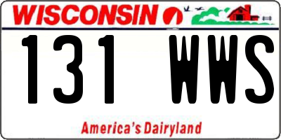 WI license plate 131WWS