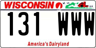 WI license plate 131WWW