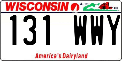 WI license plate 131WWY
