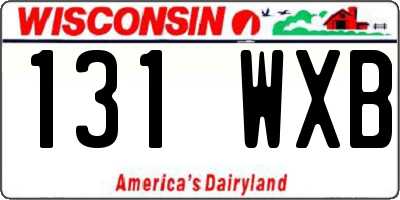 WI license plate 131WXB