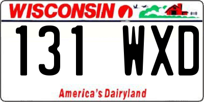 WI license plate 131WXD