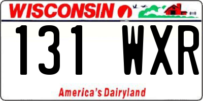 WI license plate 131WXR