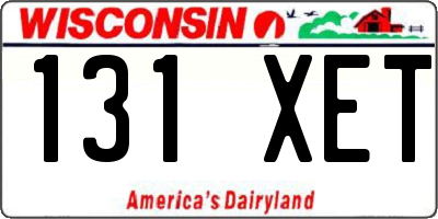 WI license plate 131XET