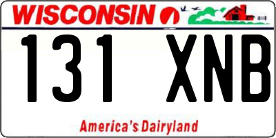 WI license plate 131XNB