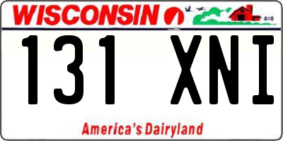 WI license plate 131XNI