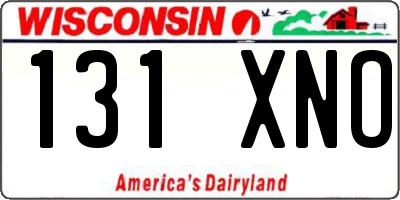 WI license plate 131XNO