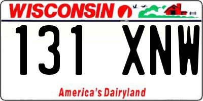 WI license plate 131XNW