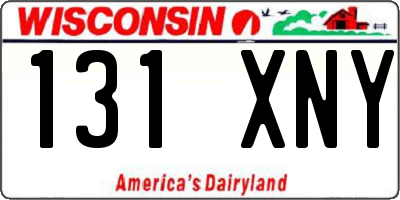 WI license plate 131XNY