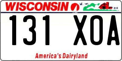 WI license plate 131XOA