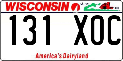 WI license plate 131XOC