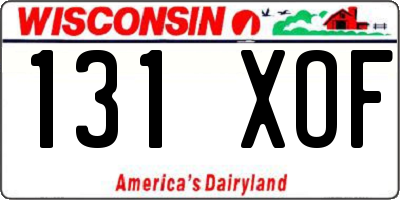 WI license plate 131XOF
