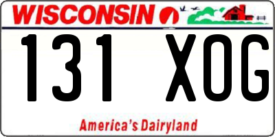 WI license plate 131XOG