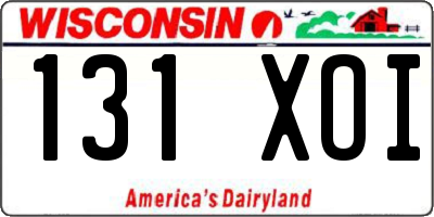 WI license plate 131XOI