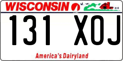 WI license plate 131XOJ