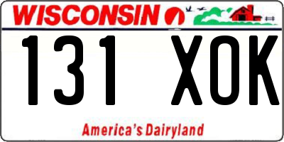 WI license plate 131XOK