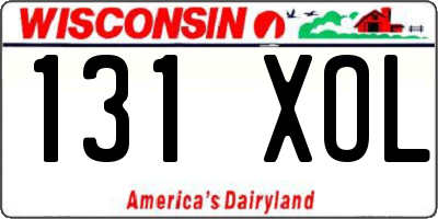 WI license plate 131XOL
