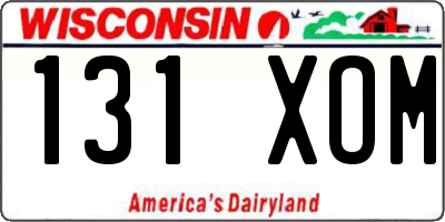 WI license plate 131XOM