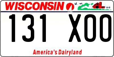 WI license plate 131XOO