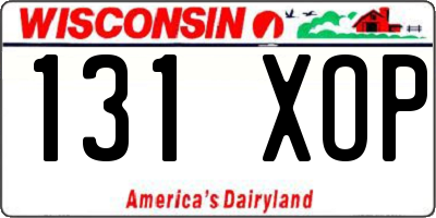 WI license plate 131XOP