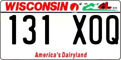 WI license plate 131XOQ