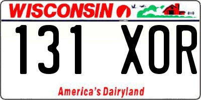 WI license plate 131XOR