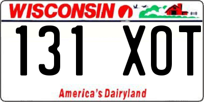WI license plate 131XOT