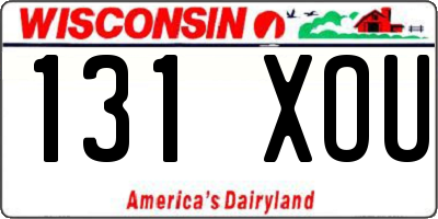 WI license plate 131XOU