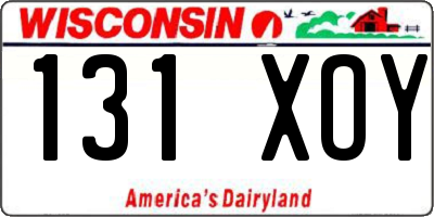 WI license plate 131XOY