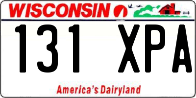 WI license plate 131XPA