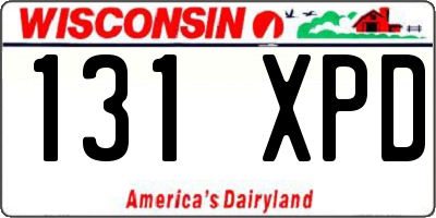 WI license plate 131XPD