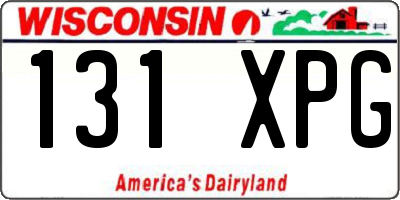 WI license plate 131XPG