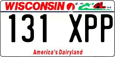 WI license plate 131XPP