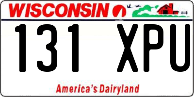 WI license plate 131XPU