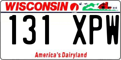 WI license plate 131XPW