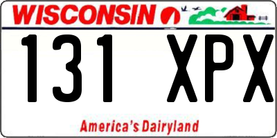 WI license plate 131XPX