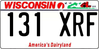 WI license plate 131XRF