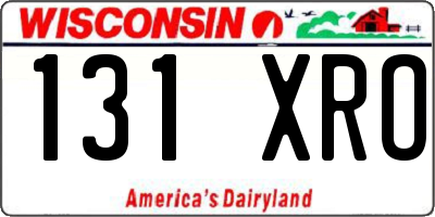 WI license plate 131XRO