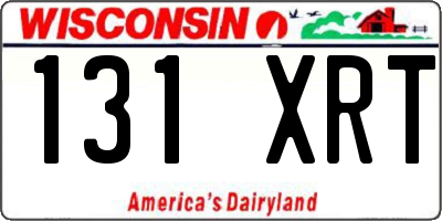 WI license plate 131XRT