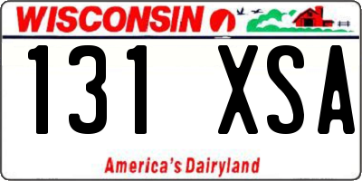 WI license plate 131XSA