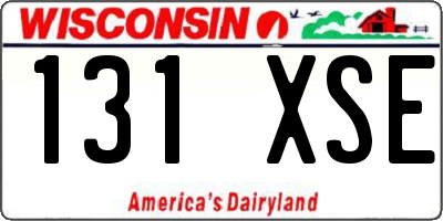 WI license plate 131XSE