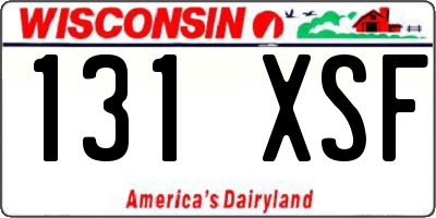 WI license plate 131XSF