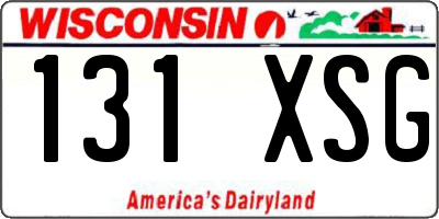 WI license plate 131XSG