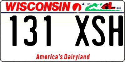 WI license plate 131XSH